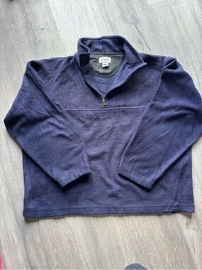 J. Crew Navy Half-Zip Fleece Pullover